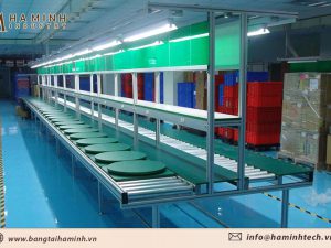 Dàn con lăn tự do trong dây chuyền sản xuất