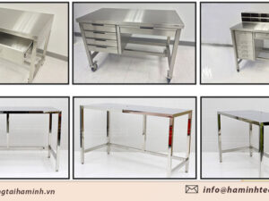 bàn thao tác khung inox