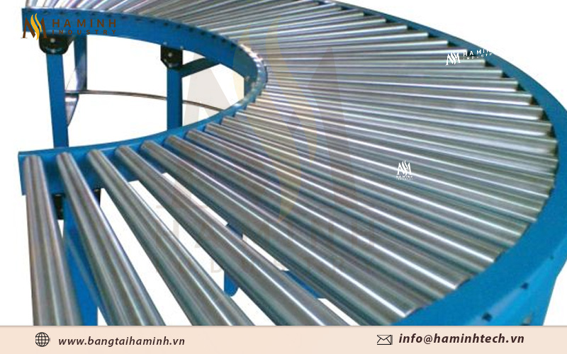 Băng tải con lăn cong Băng tải con lăn cong