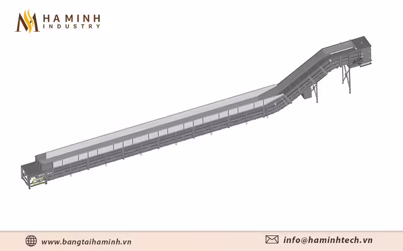 Hình ảnh băng tải xích thép Hà Minh