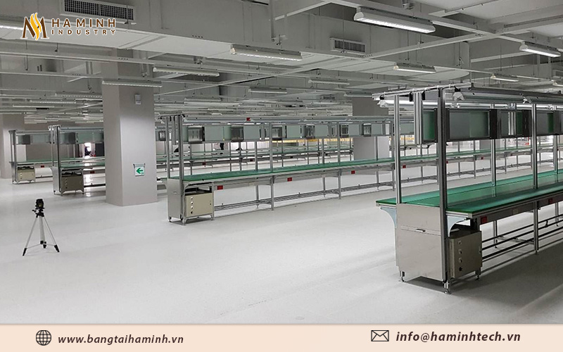 Băng tải line lắp ráp dễ dàng điều khiển, đa dạng thiết kế phù hợp với nhiều phân xưởng