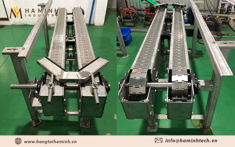 Băng tải xích tấm chắc chắn, bền bỉ, giá thành phải chăng