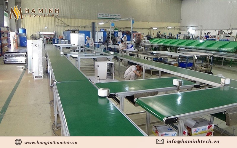Hệ thống dây chuyền băng tải PU vận chuyển thực phẩm