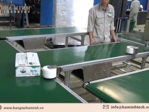 dây chuyền băng tải PU vận chuyển thực phẩm