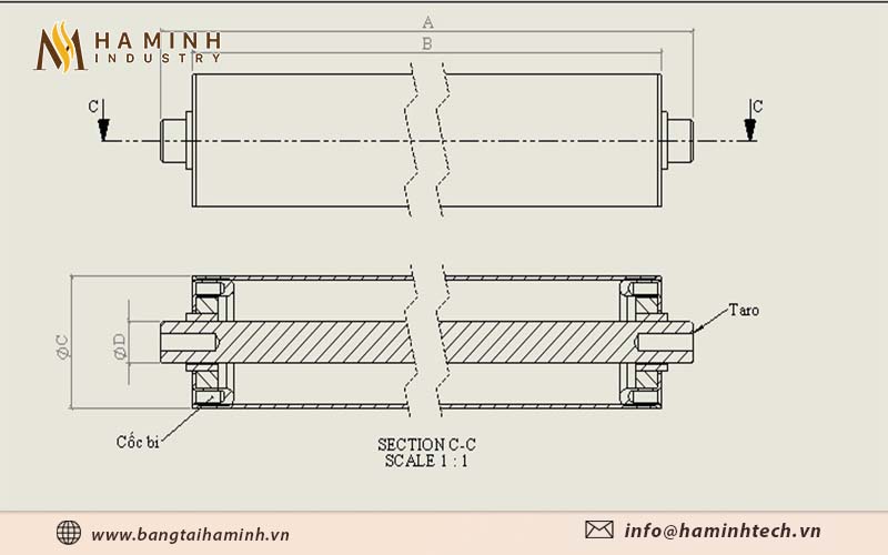 Thiết kế con lăn ép cốc bi